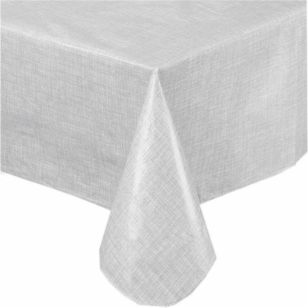 CARNATION HOME FASHIONS Carnation Home Fashions SFLN-108-21 52 x 108 in. Vinyl Tablecloth with Polyester Flannel Backing; White SFLN-108/21